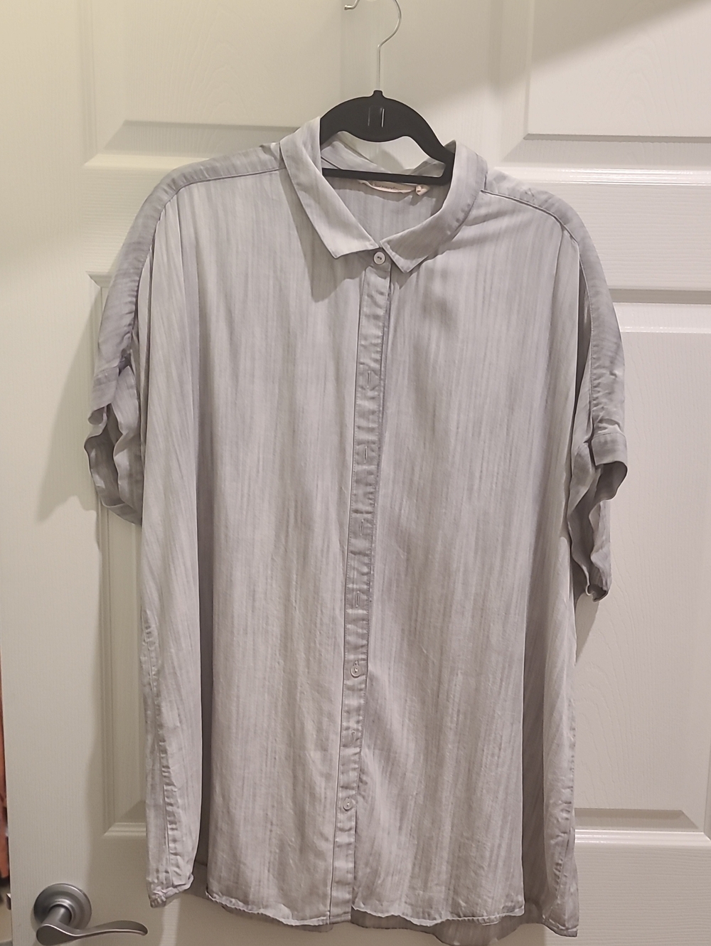 Light Gray Woman's Tencel Button-Up Shirt